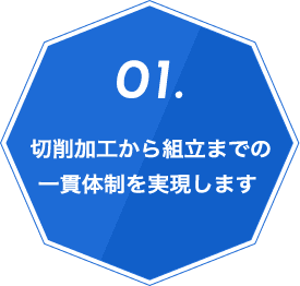 01.切削加工から組立までの一貫体制を実現します